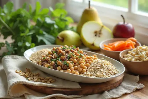 High-fibre foods, a full day that reaches 30g