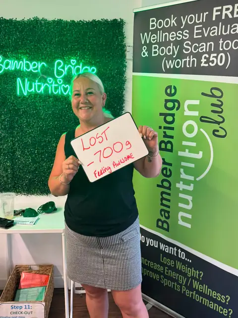A Bamber Bridge Nutrition club member’s check-in in Bamber Bridge